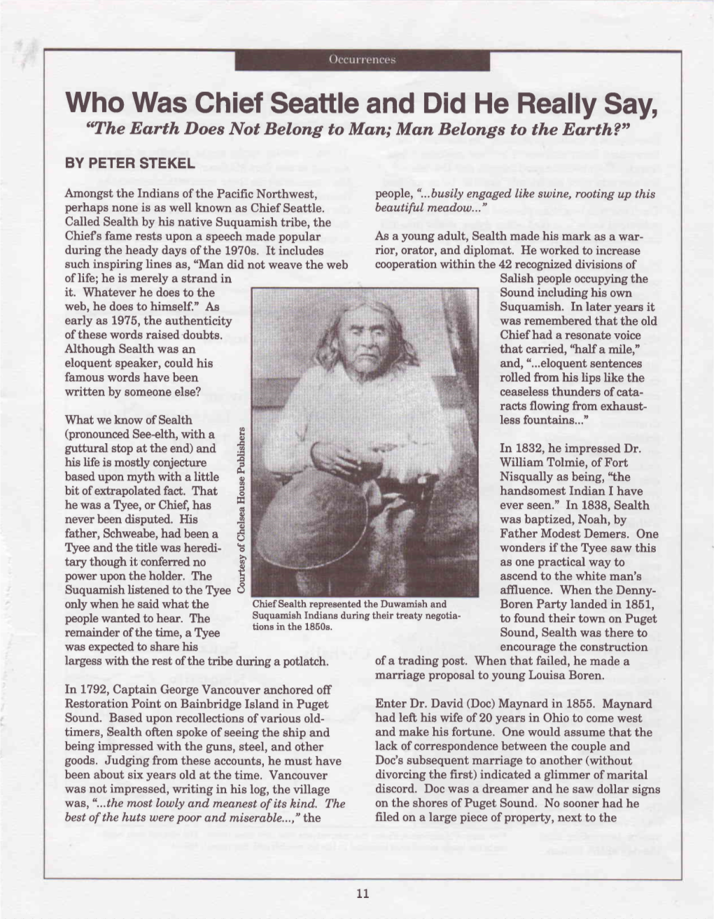 Who Was Chief Seattle and Did He Really Say