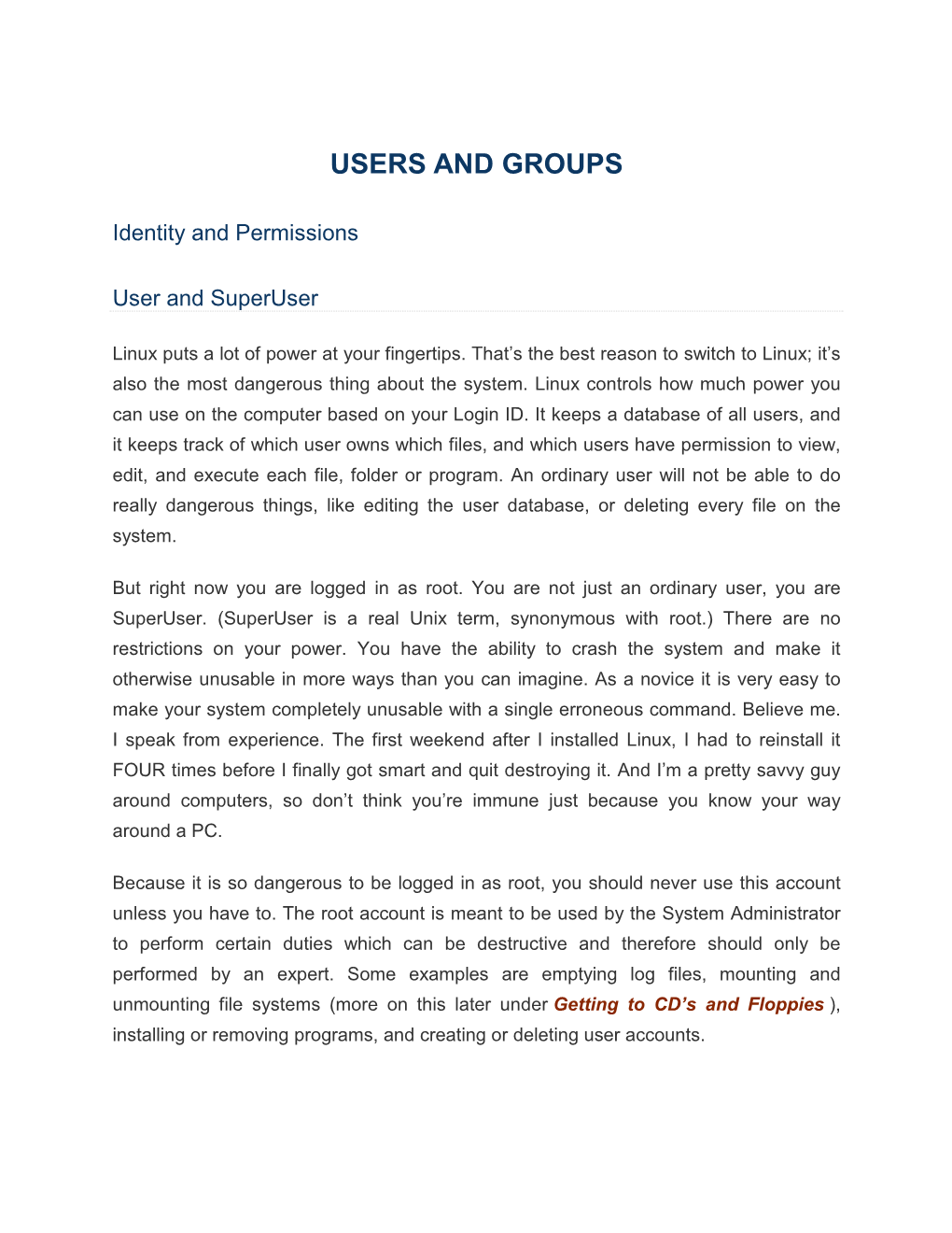 Users and Groups