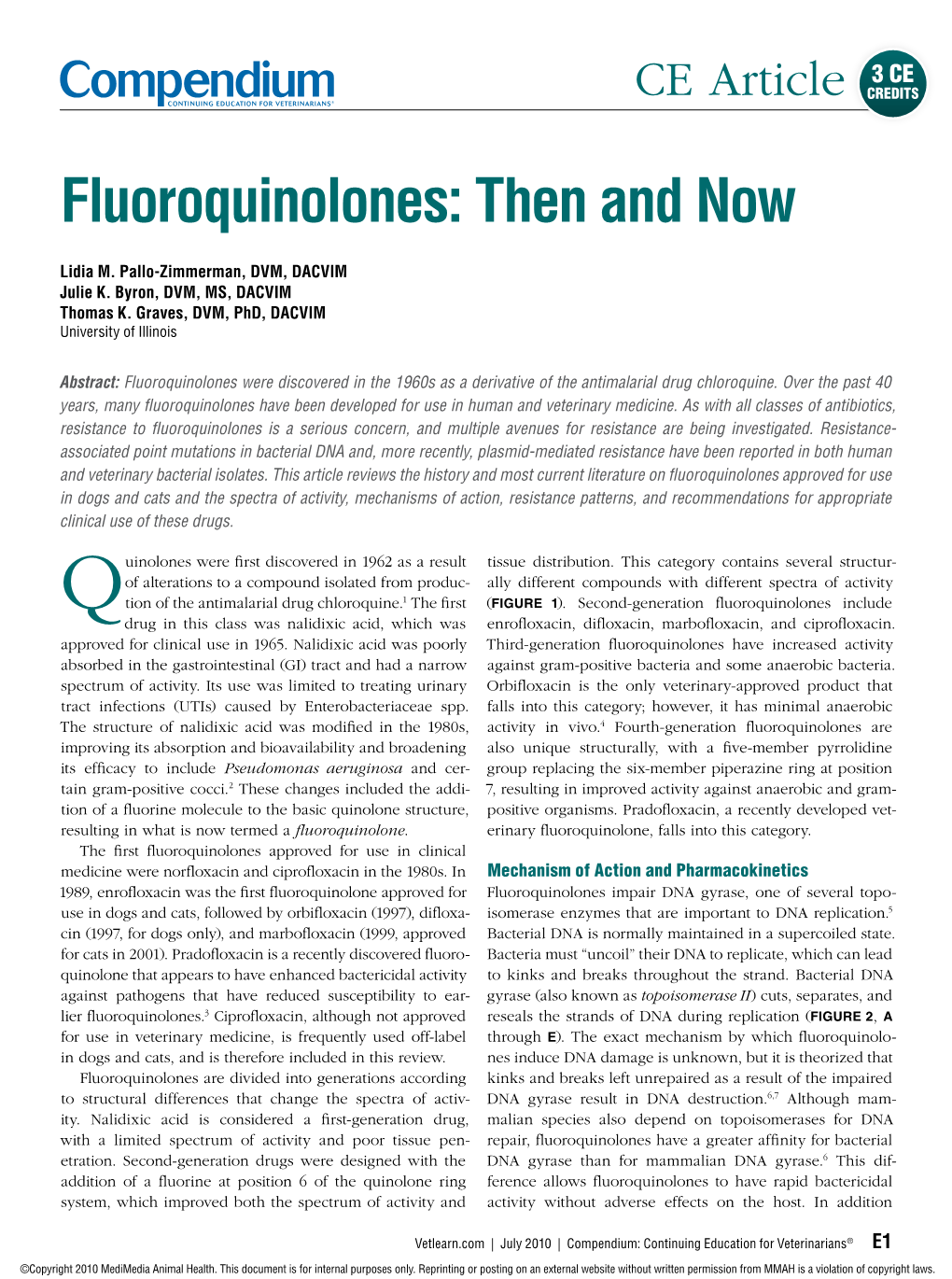 Fluoroquinolones: Then and Now