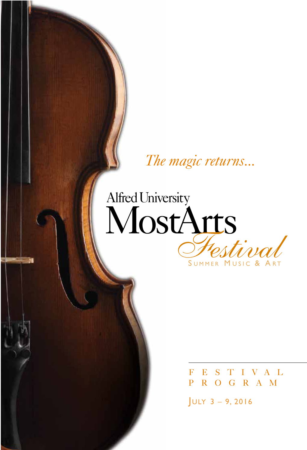 2016 Mostarts Festival Program