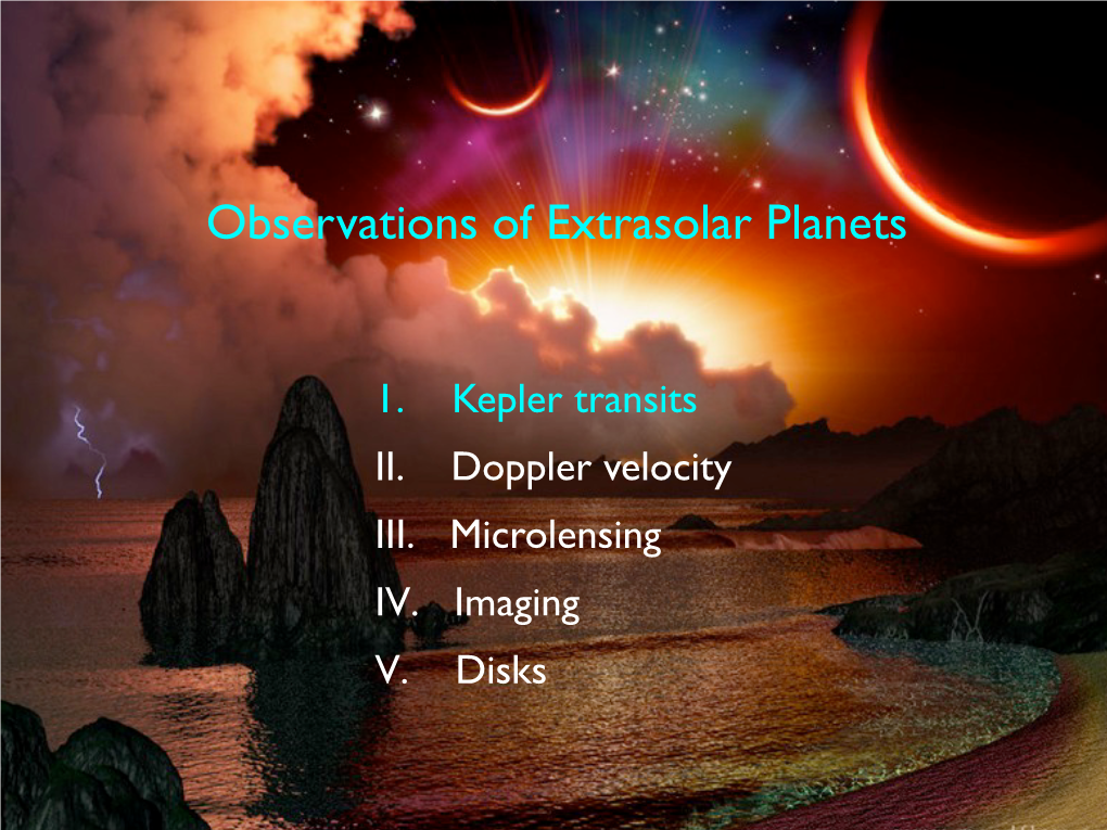 Observations of Extrasolar Planets