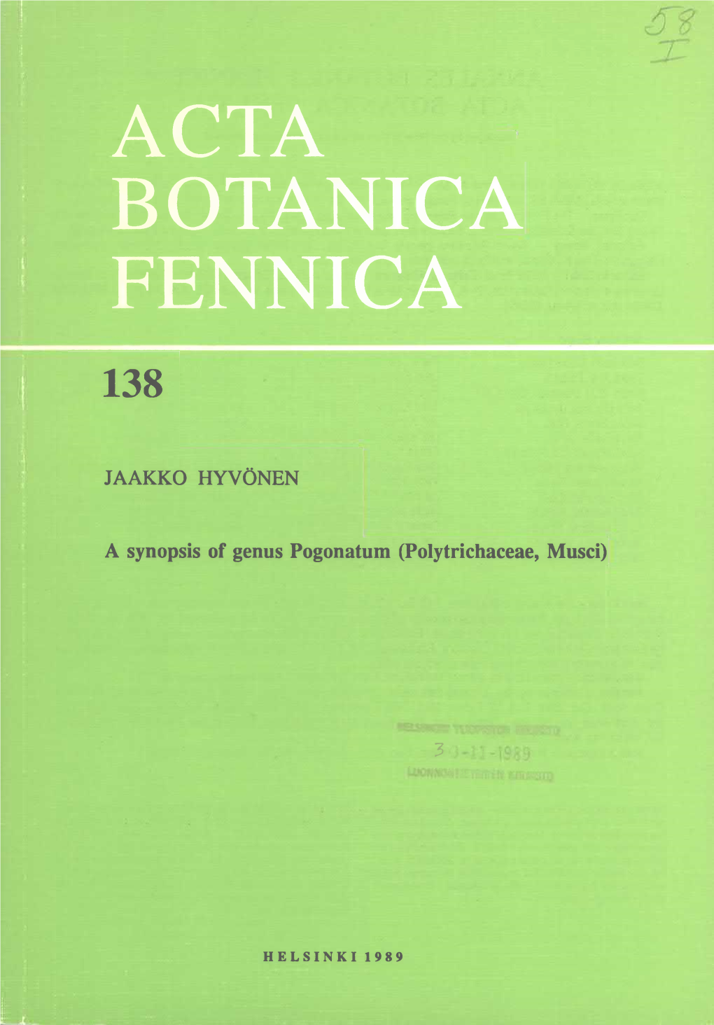 Acta Botanica Fennica 138
