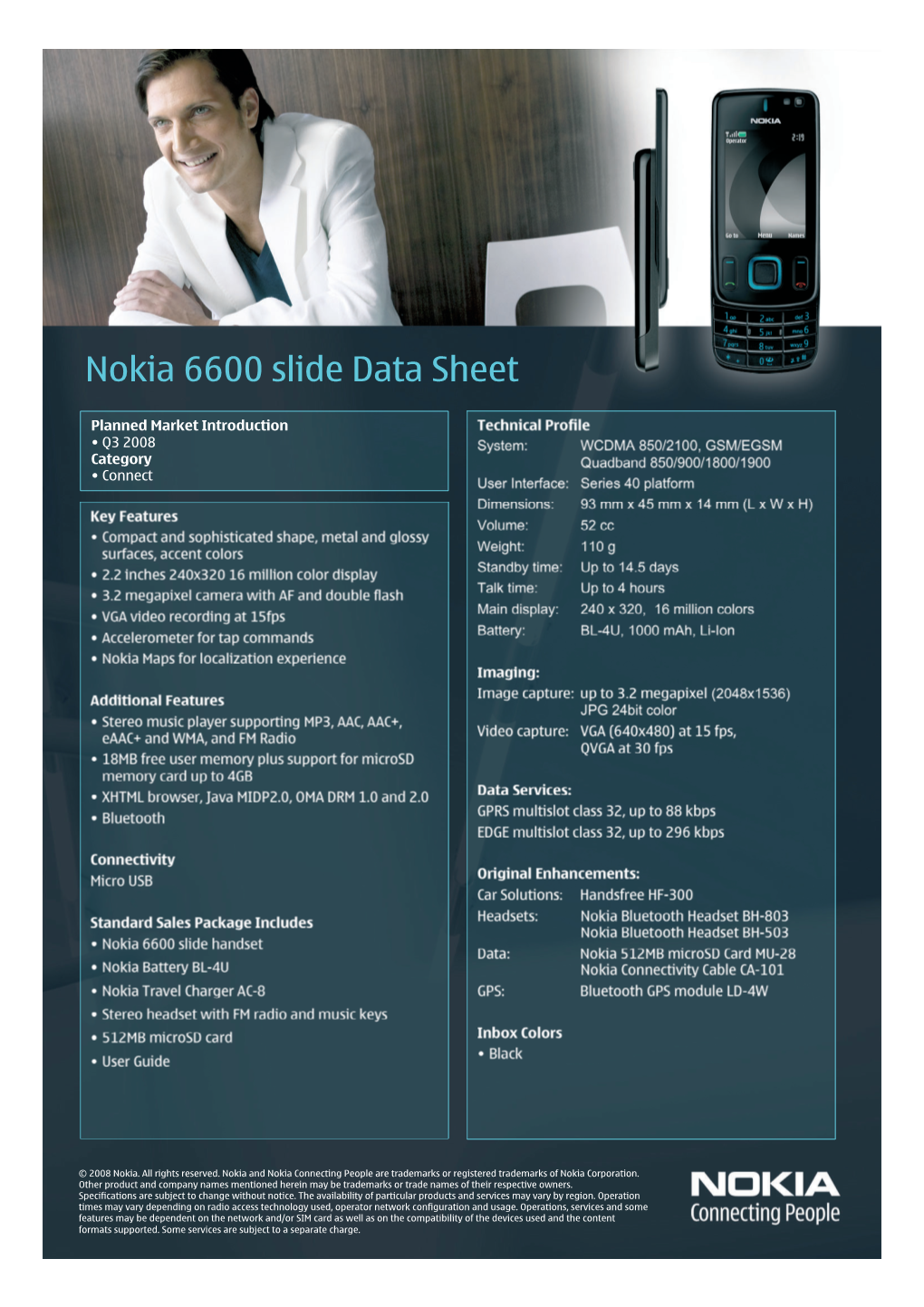 Nokia 6600 Slide Data Sheet DRAFT V5