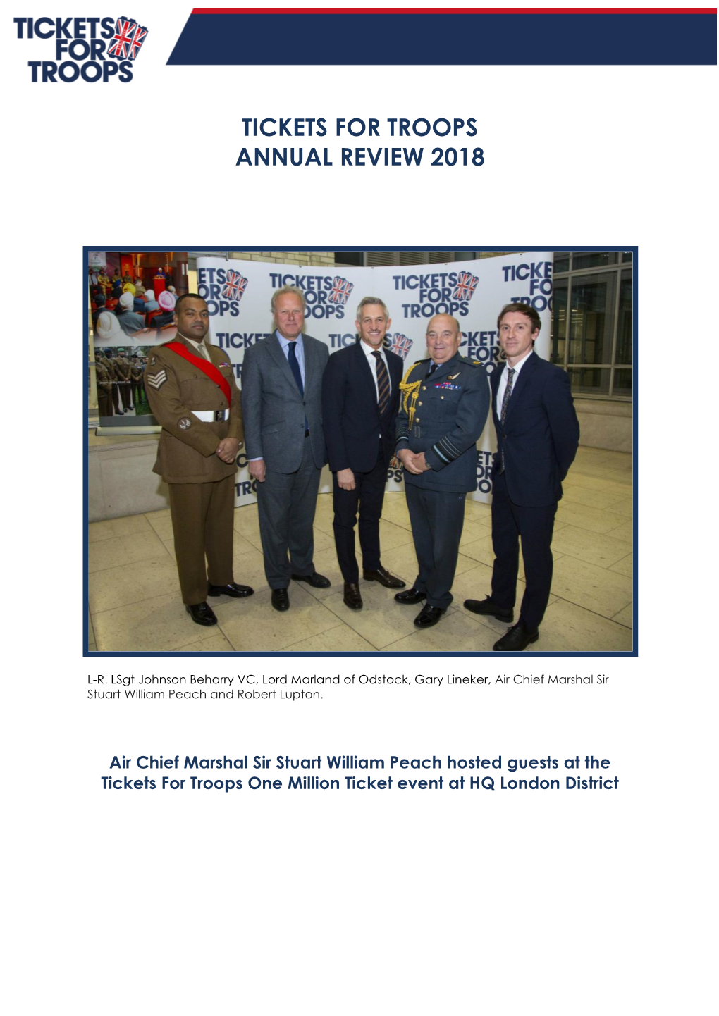 Tickets for Troops Annual Review 2018