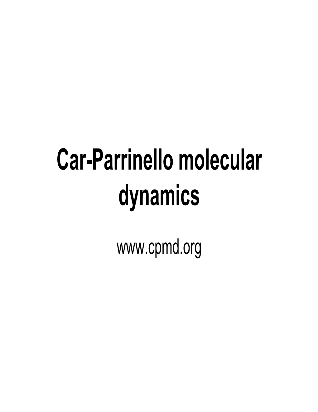 Car-Parrinello Molecular Dynamics