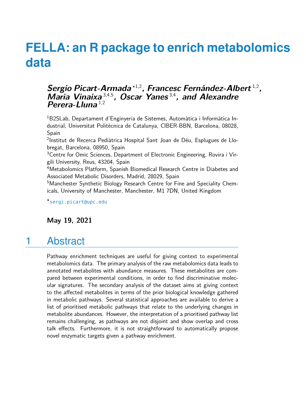 FELLA: an R Package to Enrich Metabolomics Data