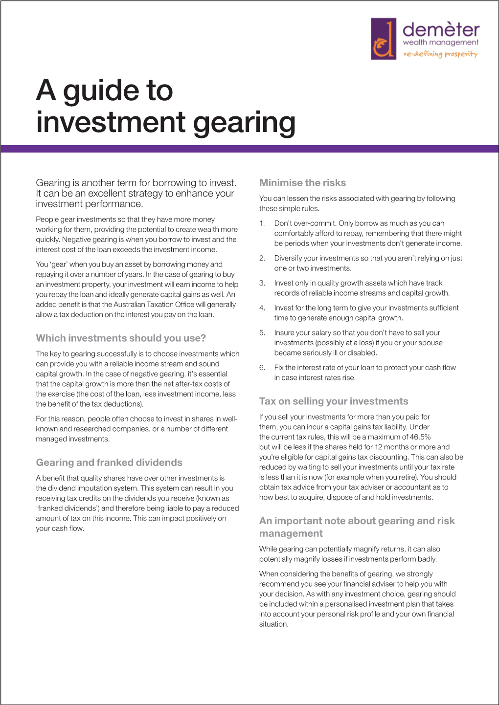 A Guide to Investment Gearing