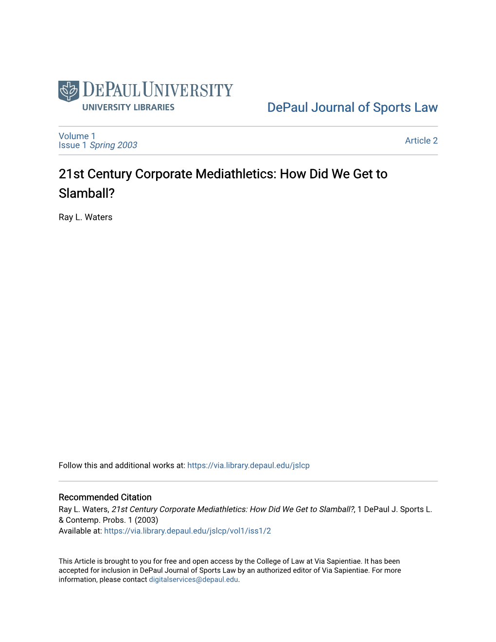 21St Century Corporate Mediathletics: How Did We Get to Slamball?