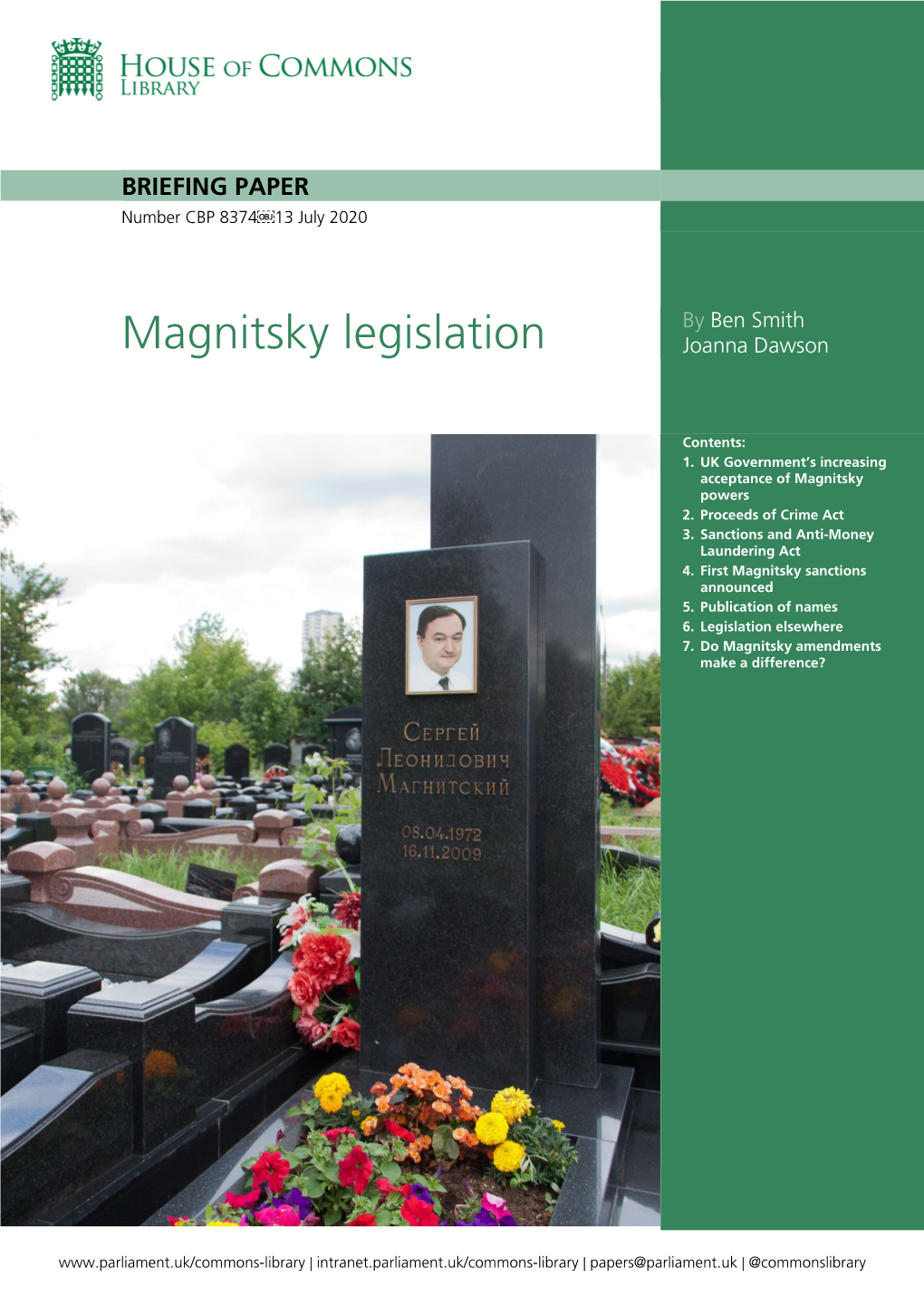 Magnitsky Legislation Joanna Dawson