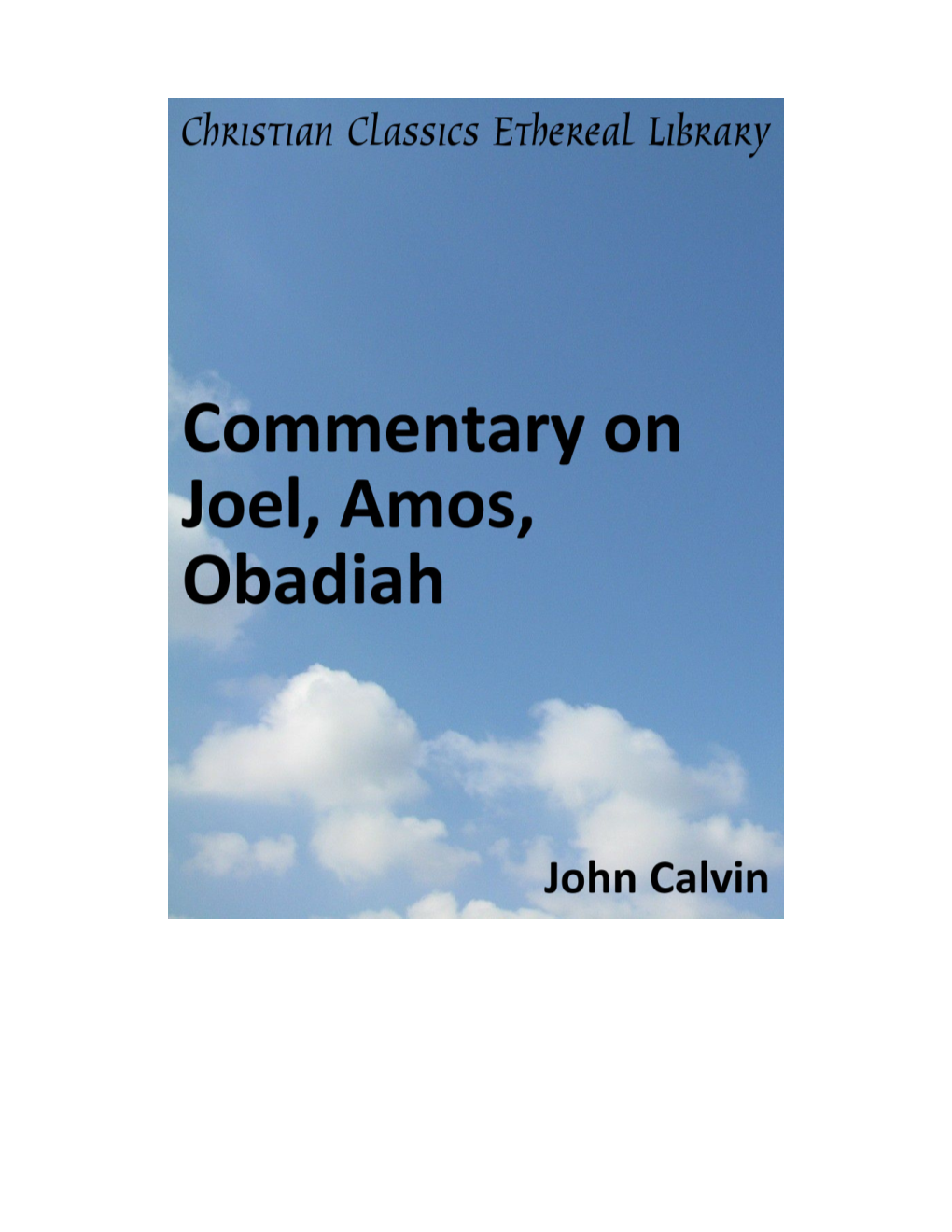 Commentary on Joel, Amos, Obadiah
