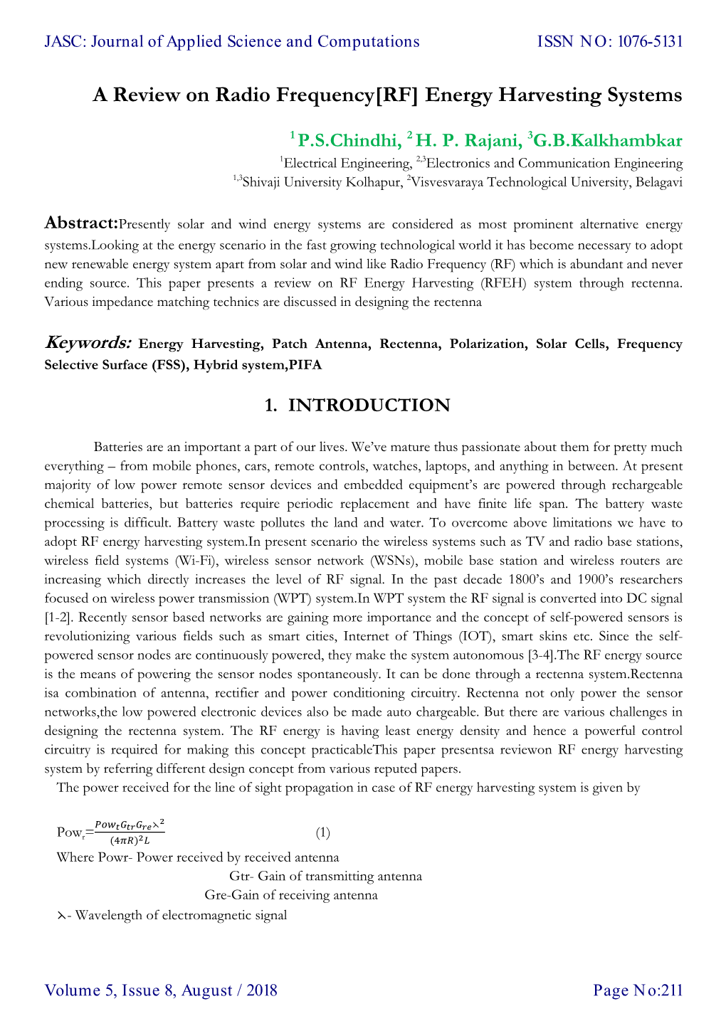 A Review on Radio Frequency[RF] Energy Harvesting Systems