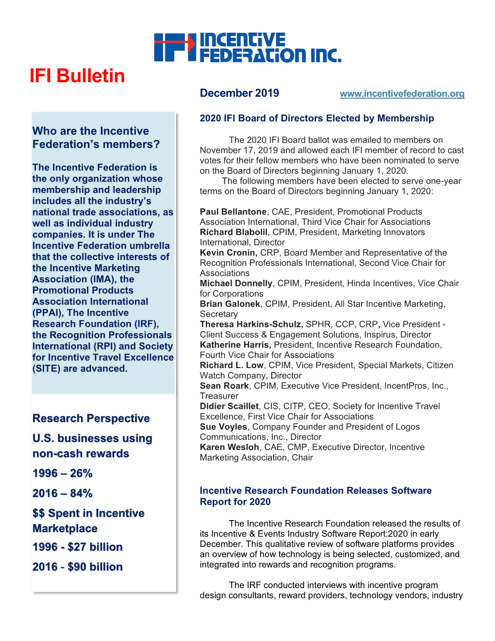 IFI Bulletin December 2019