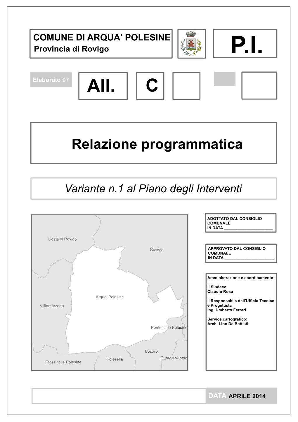 Relazione Programmatica