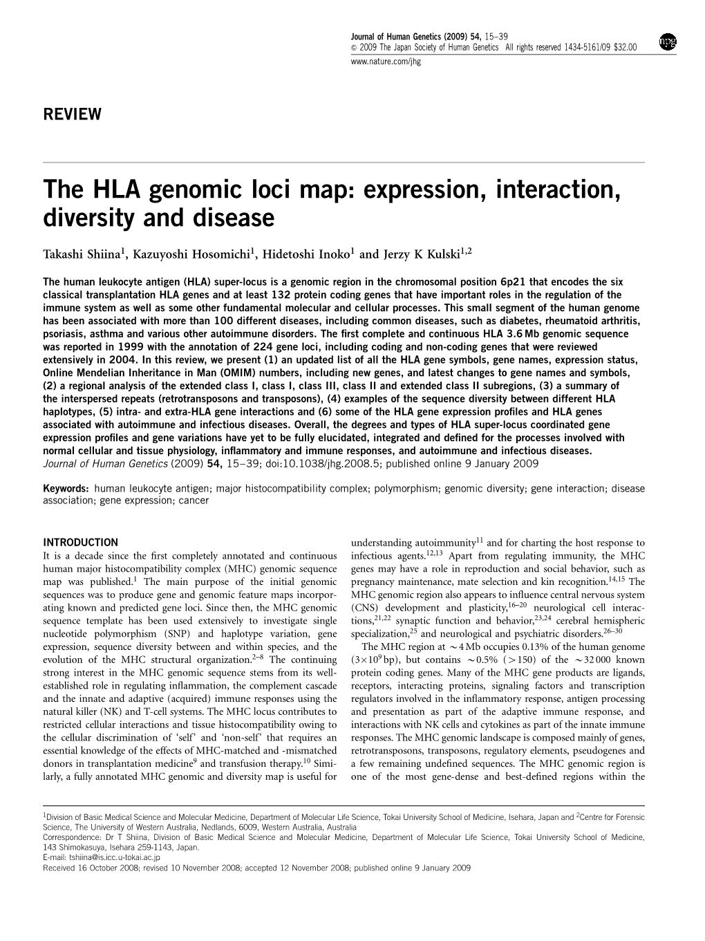 The HLA Genomic Loci Map: Expression, Interaction, Diversity and Disease