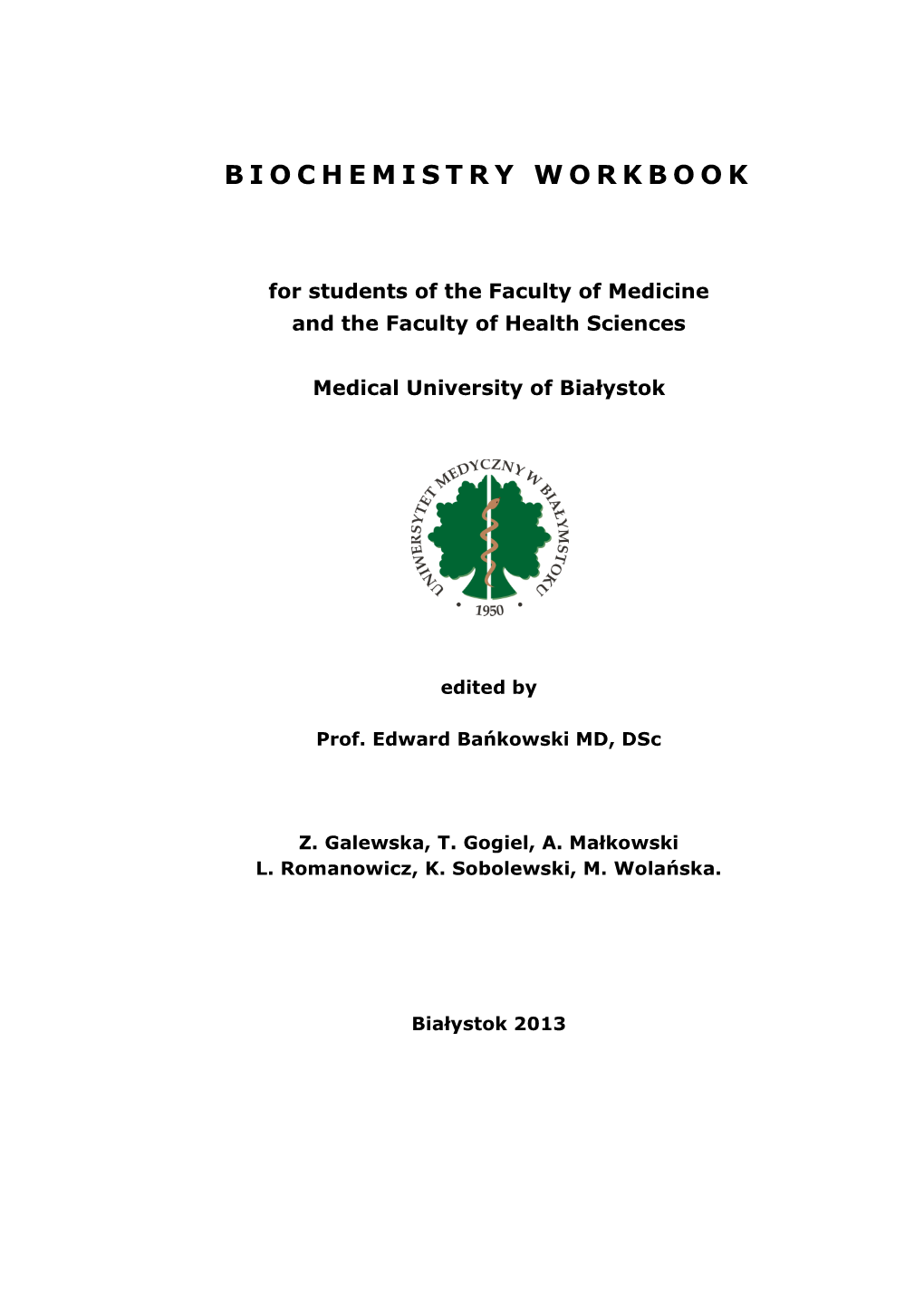 Biochemistry Workbook