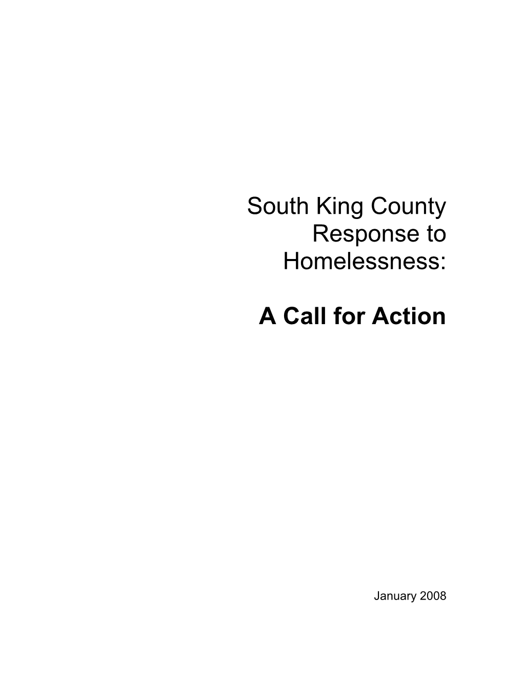 South King County Response to Homelessness