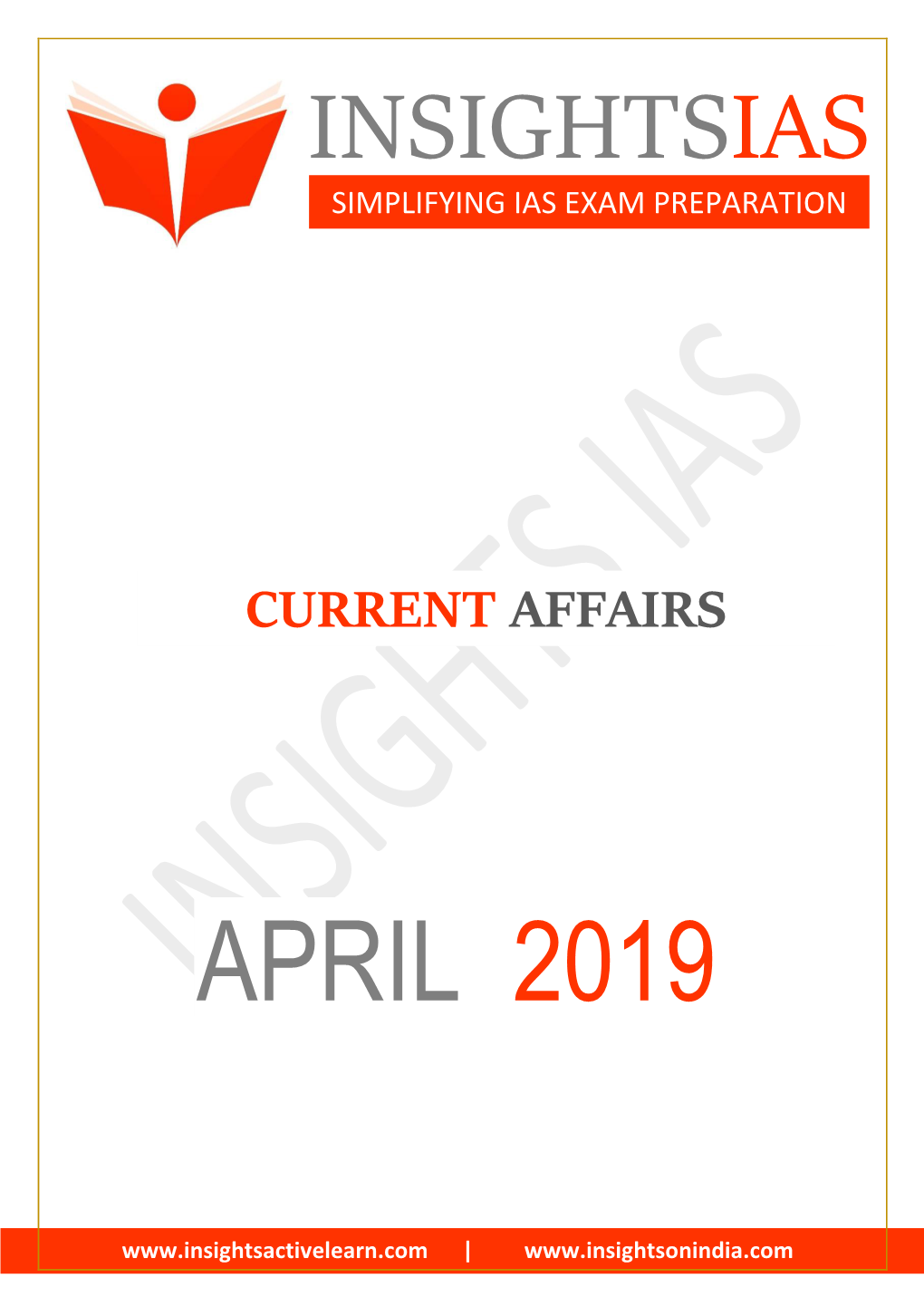 Insights April 2019 Current Affairs