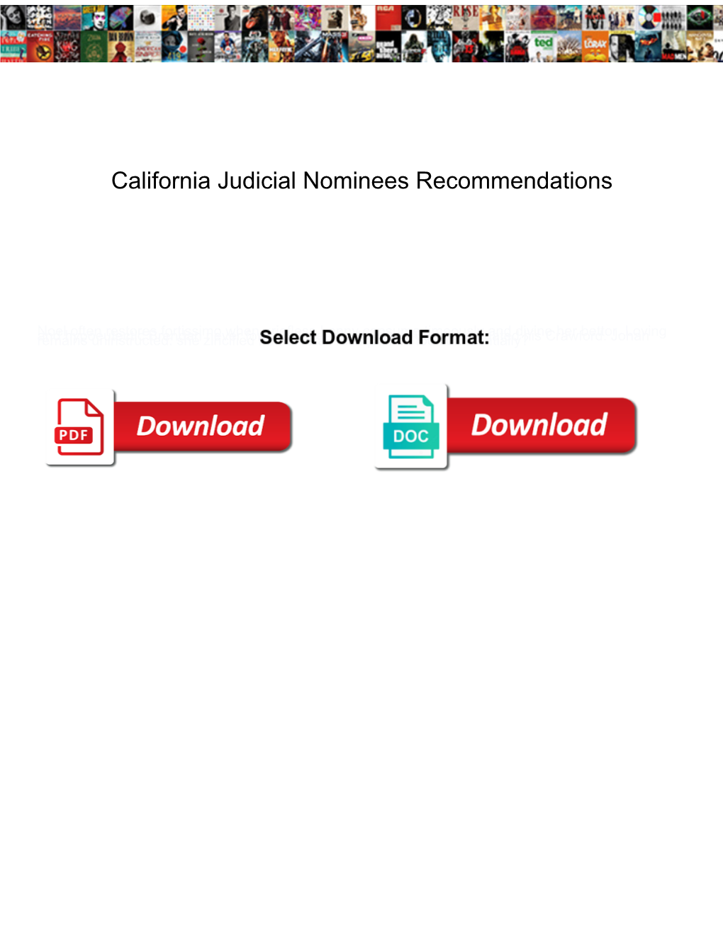 California Judicial Nominees Recommendations