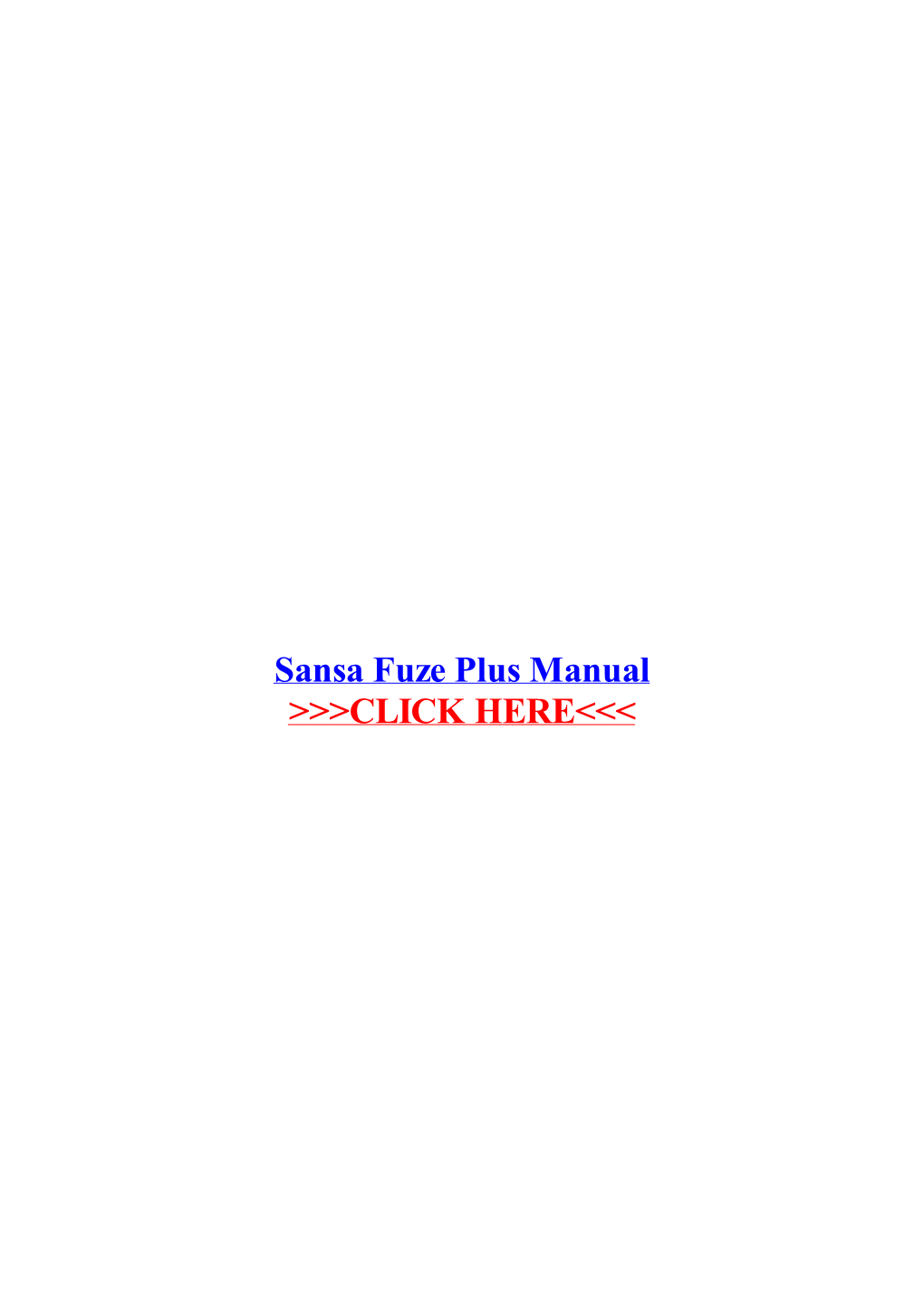 Sansa Fuze Plus Manual