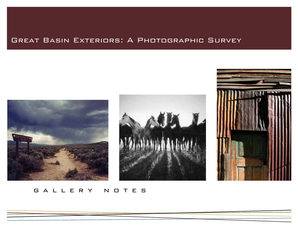 Great Basin Exteriors: a Photographic Survey