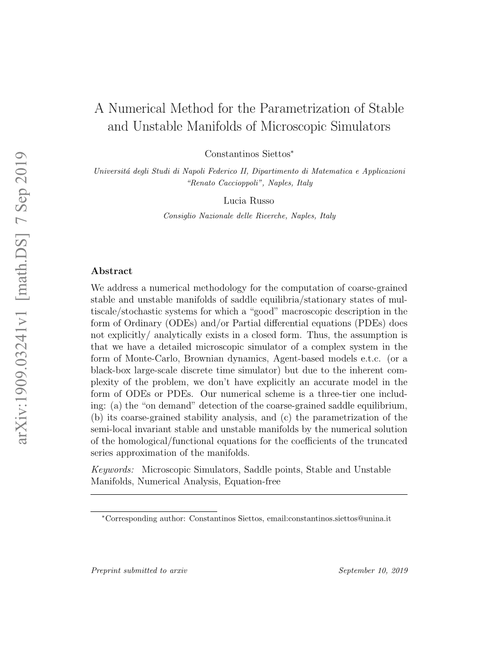 A Numerical Method for the Parametrization of Stable And