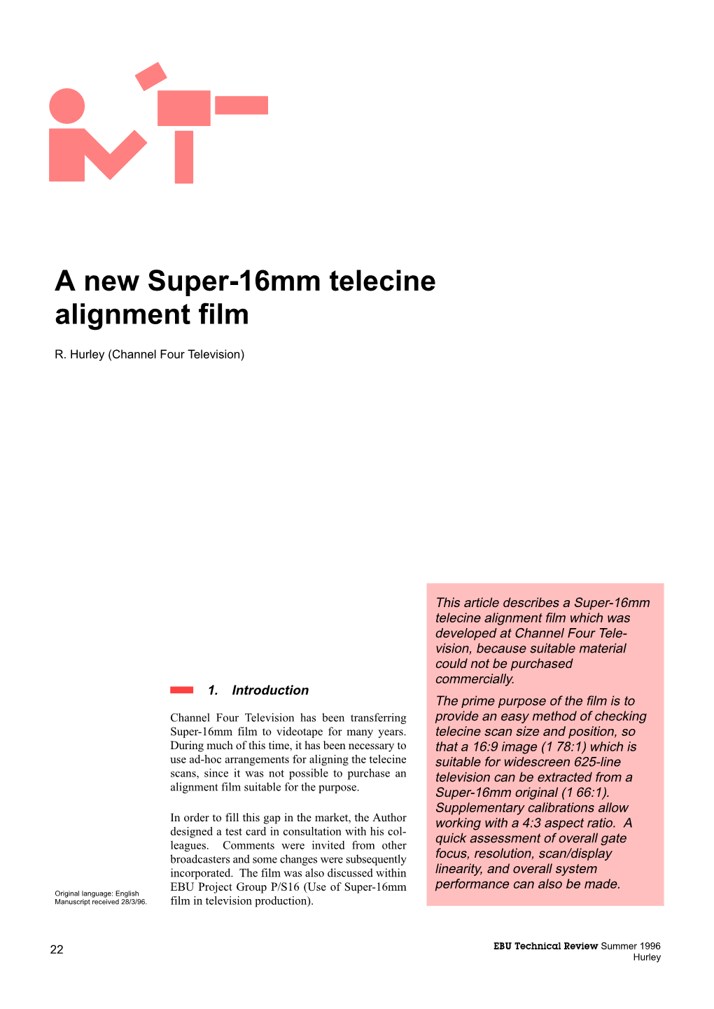 A New Super-16Mm Telecine Alignment Film