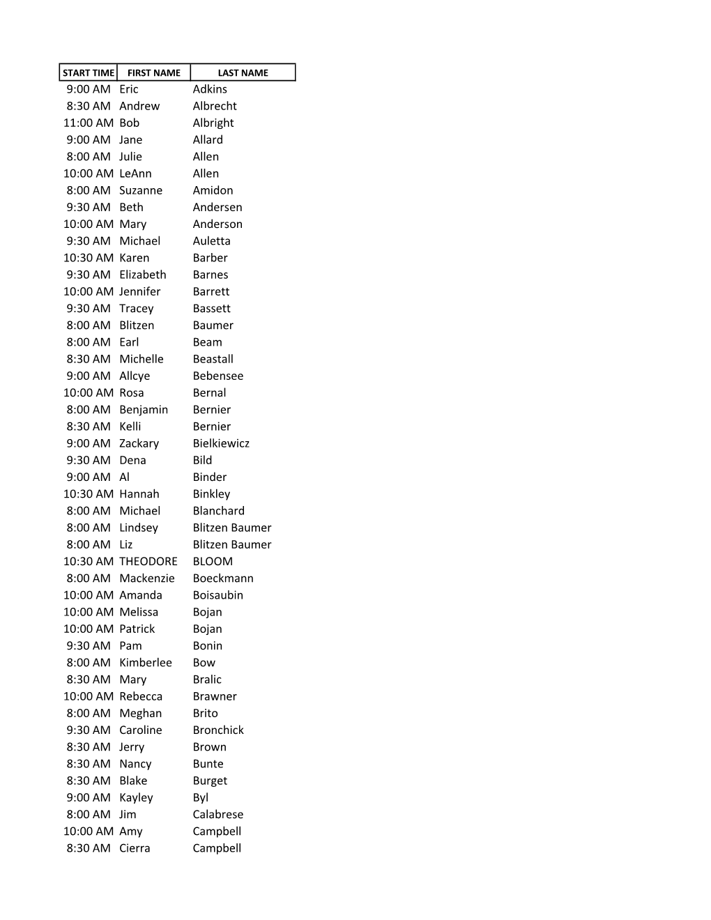 Rudy Start Times.Xlsx