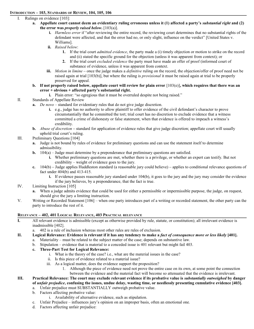 Introduction 103, Standards of Review, 104, 105, 106