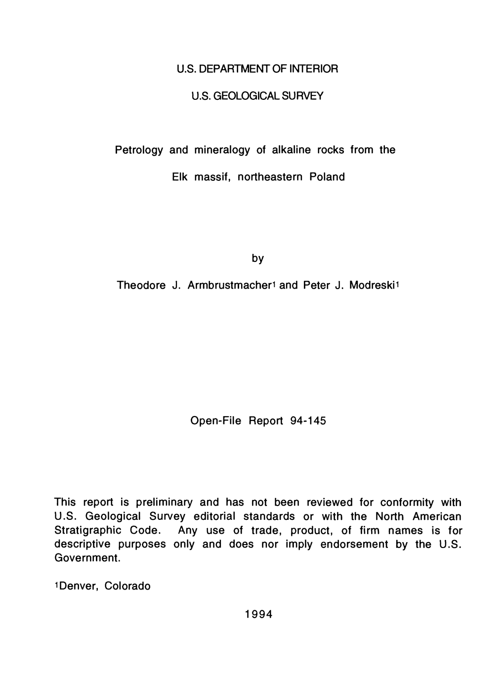 Petrology and Mineralogy of Alkaline Rocks from the Elk Massif