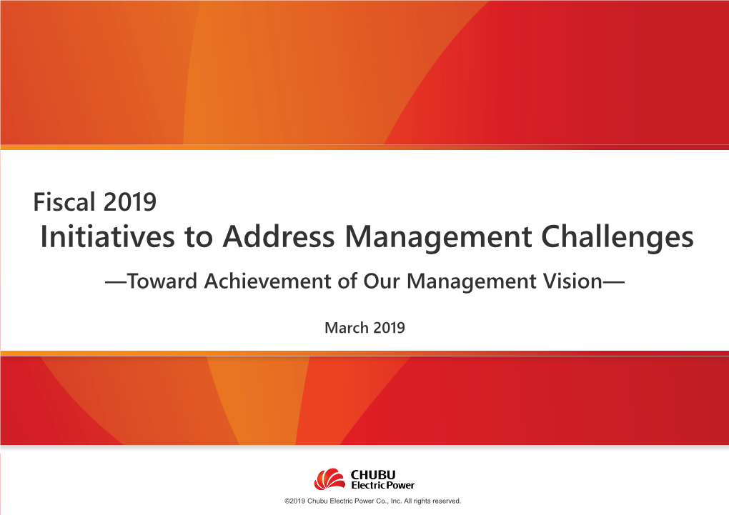 Fiscal 2019 Initiatives to Address Management Challenges [PDF