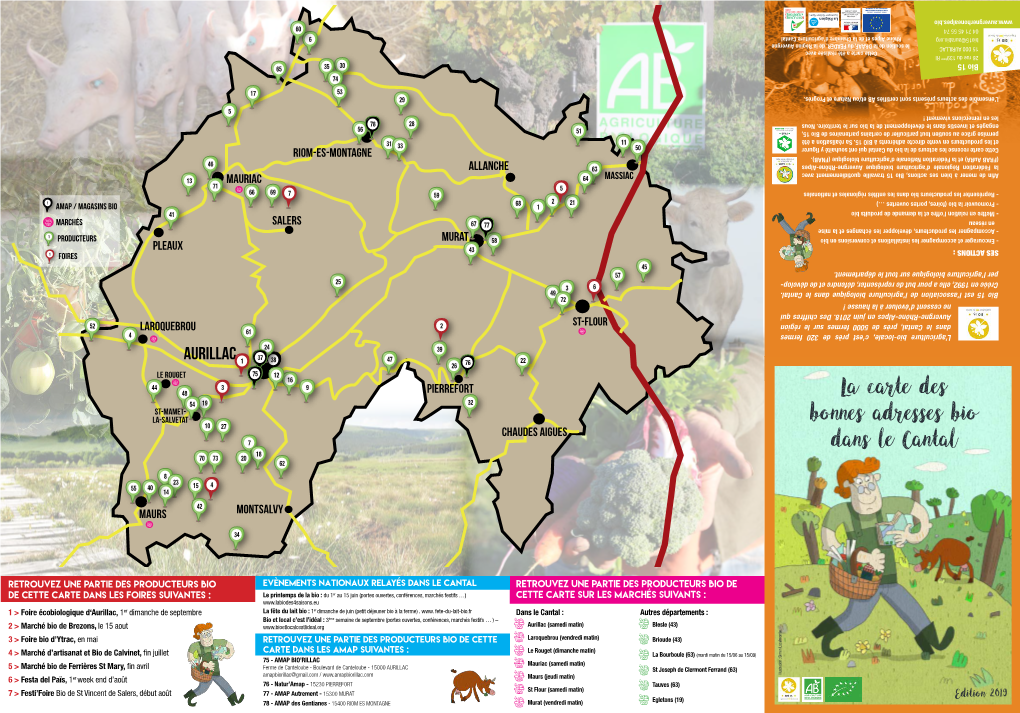 La Carte Des Bonnes Adresses Bio Dans Le Cantal