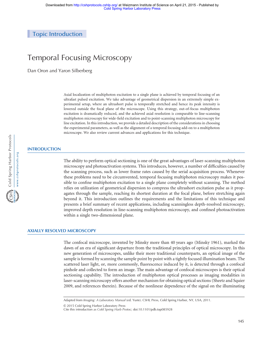 Temporal Focusing Microscopy