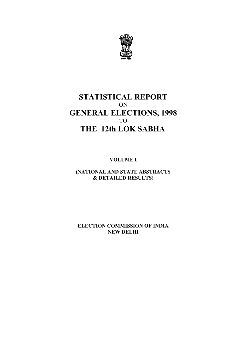 Statistical Report General Elections