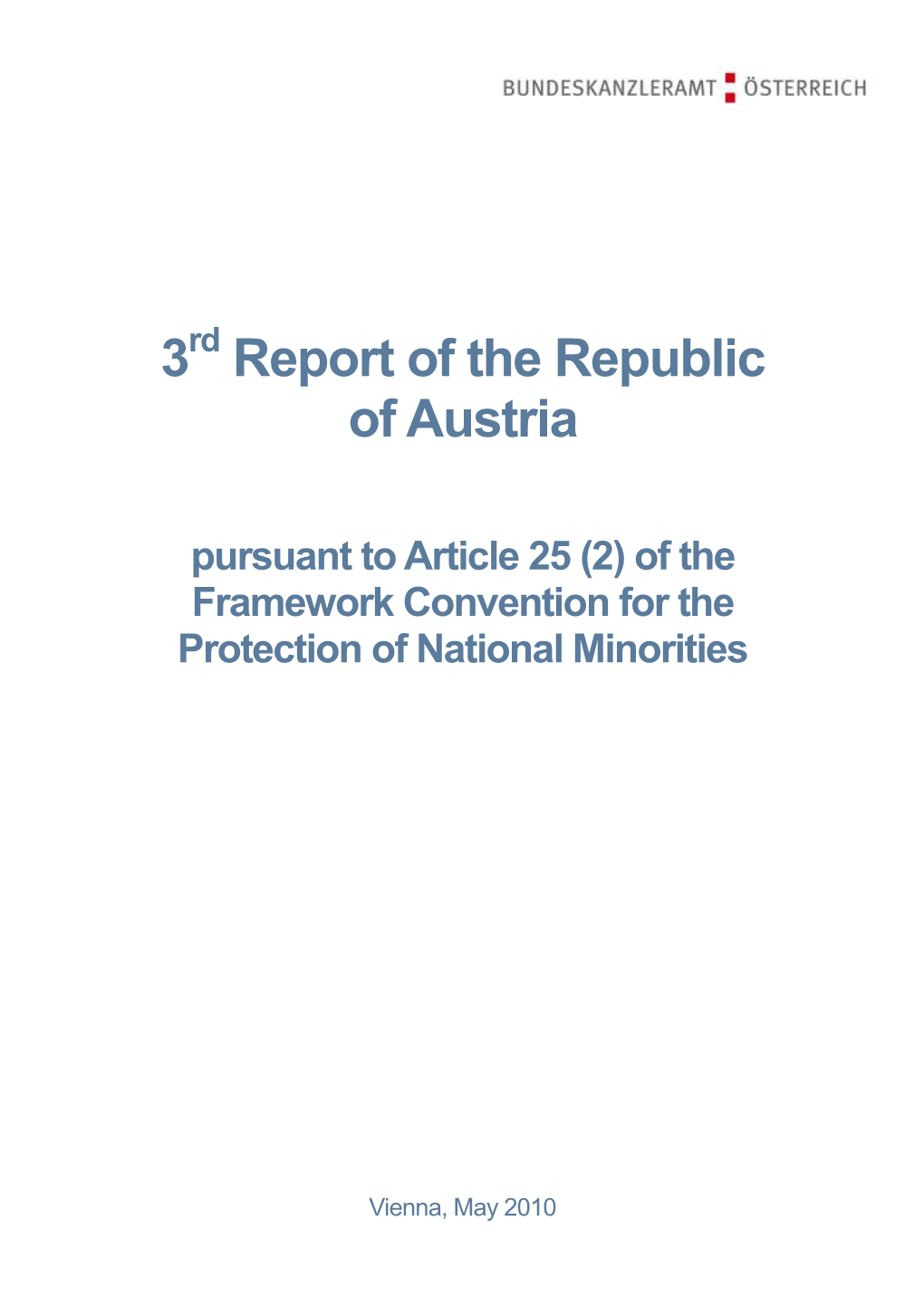 Of the Framework Convention for the Protection of National Minorities