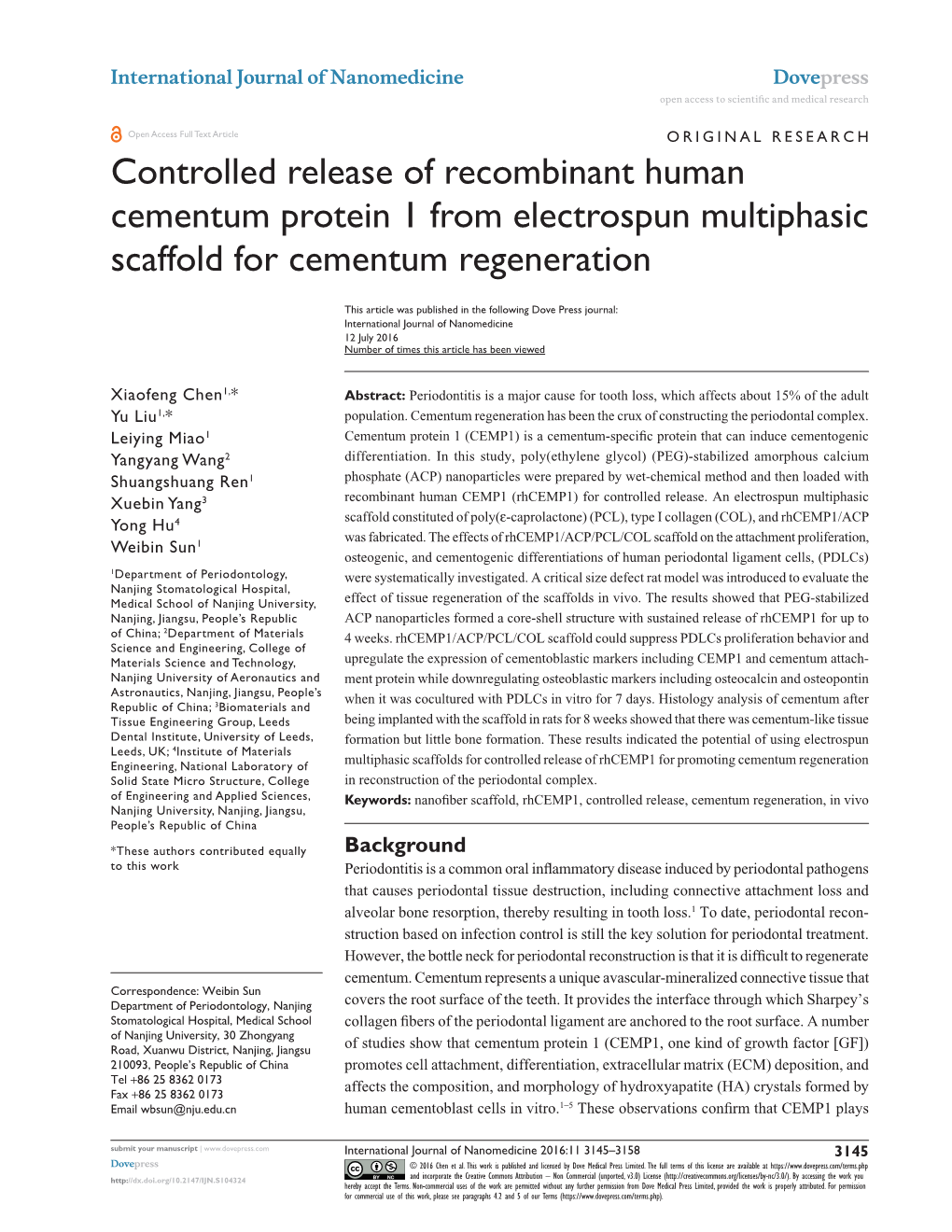 Controlled Release of Recombinant Human Cementum Protein.Pdf