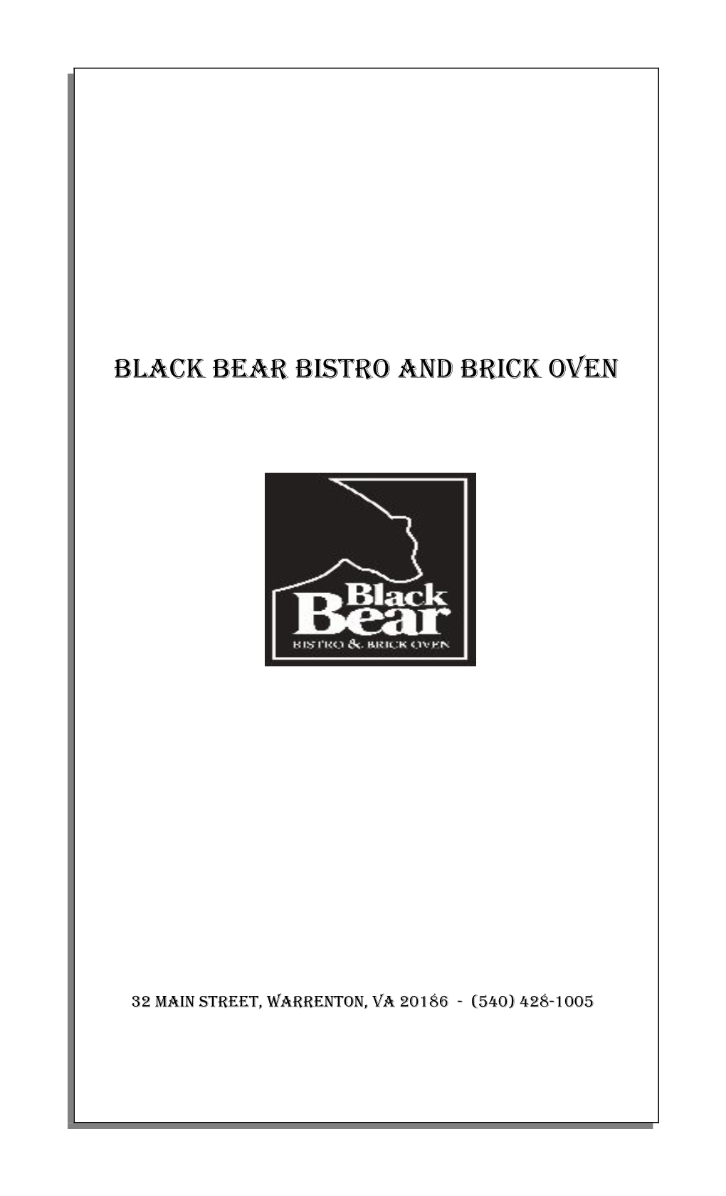 Black Bear Bistro and Brick Oven