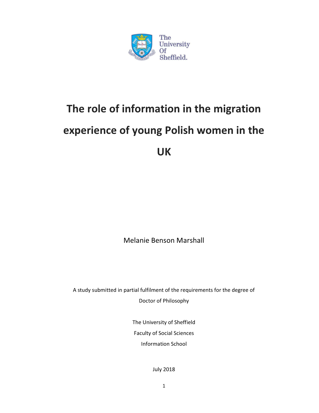 The Role of Information in the Migration Experience of Young Polish Women in the UK