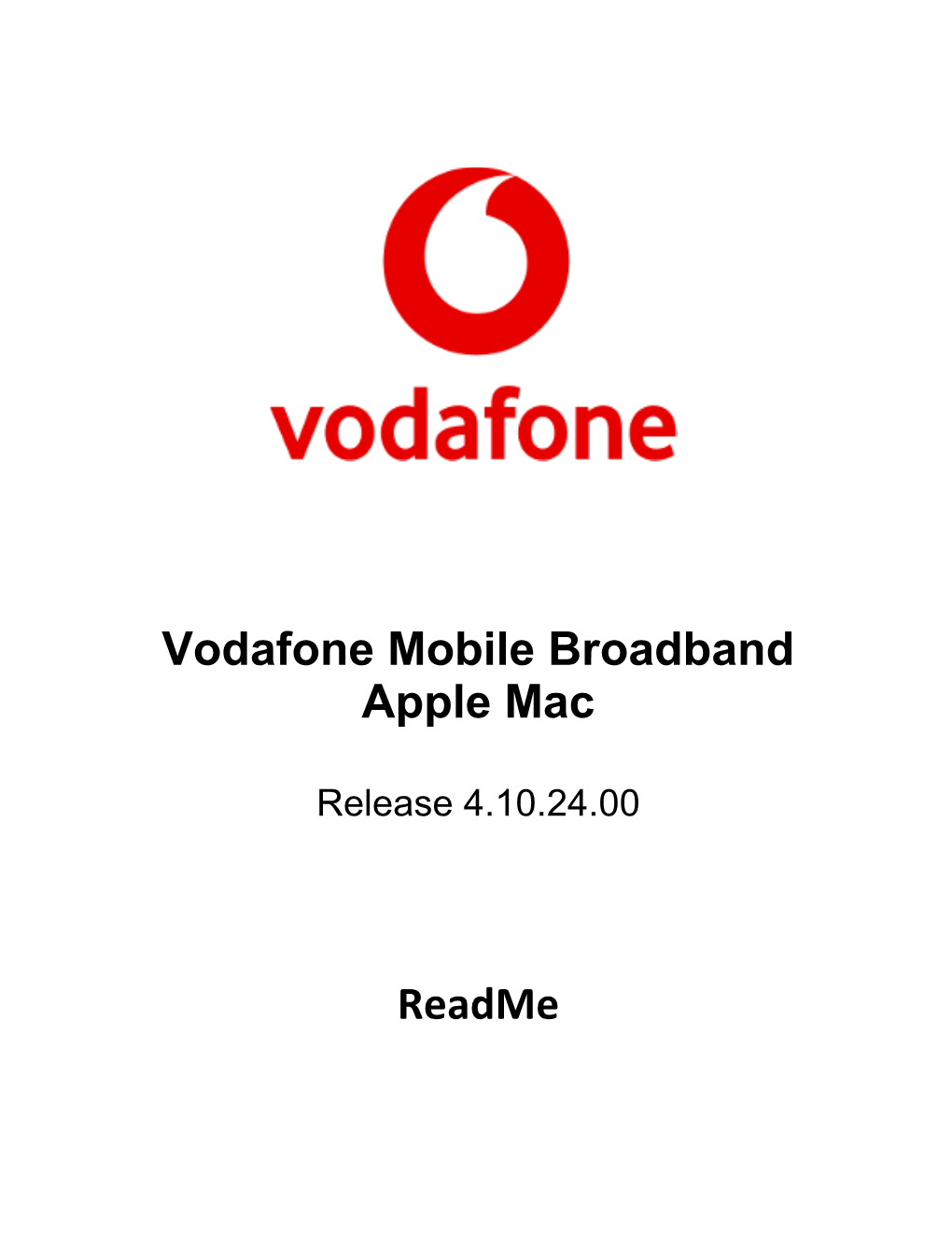 Vodafone Mobile Broadband Apple Mac Readme