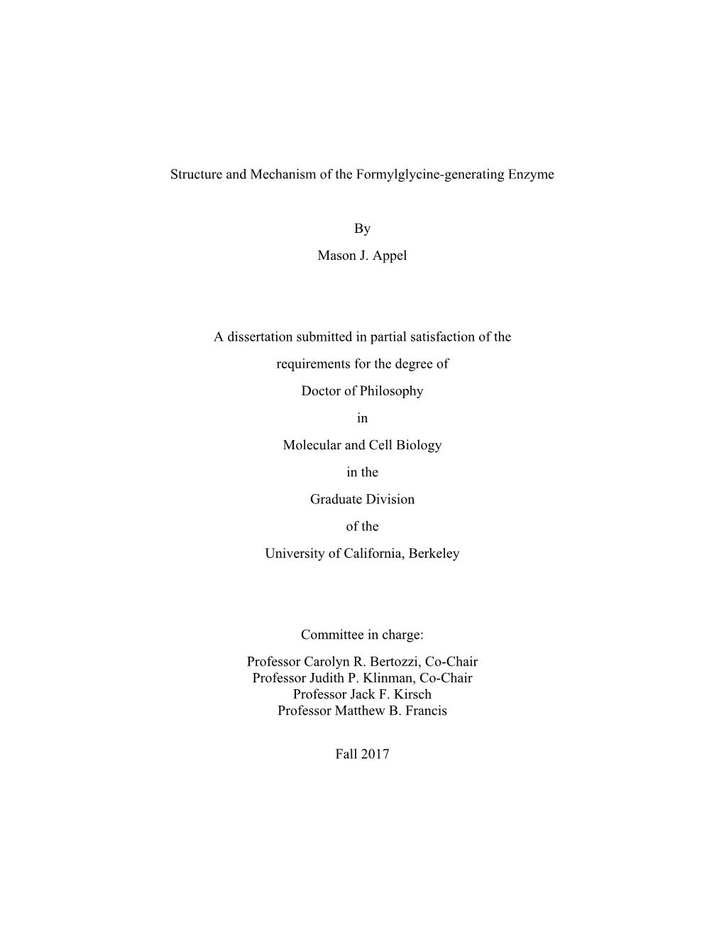 Structure and Mechanism of the Formylglycine-Generating Enzyme