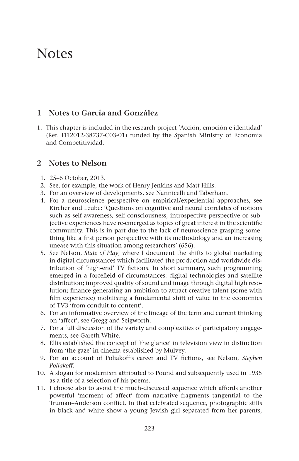 1 Notes to García and González 2 Notes to Nelson