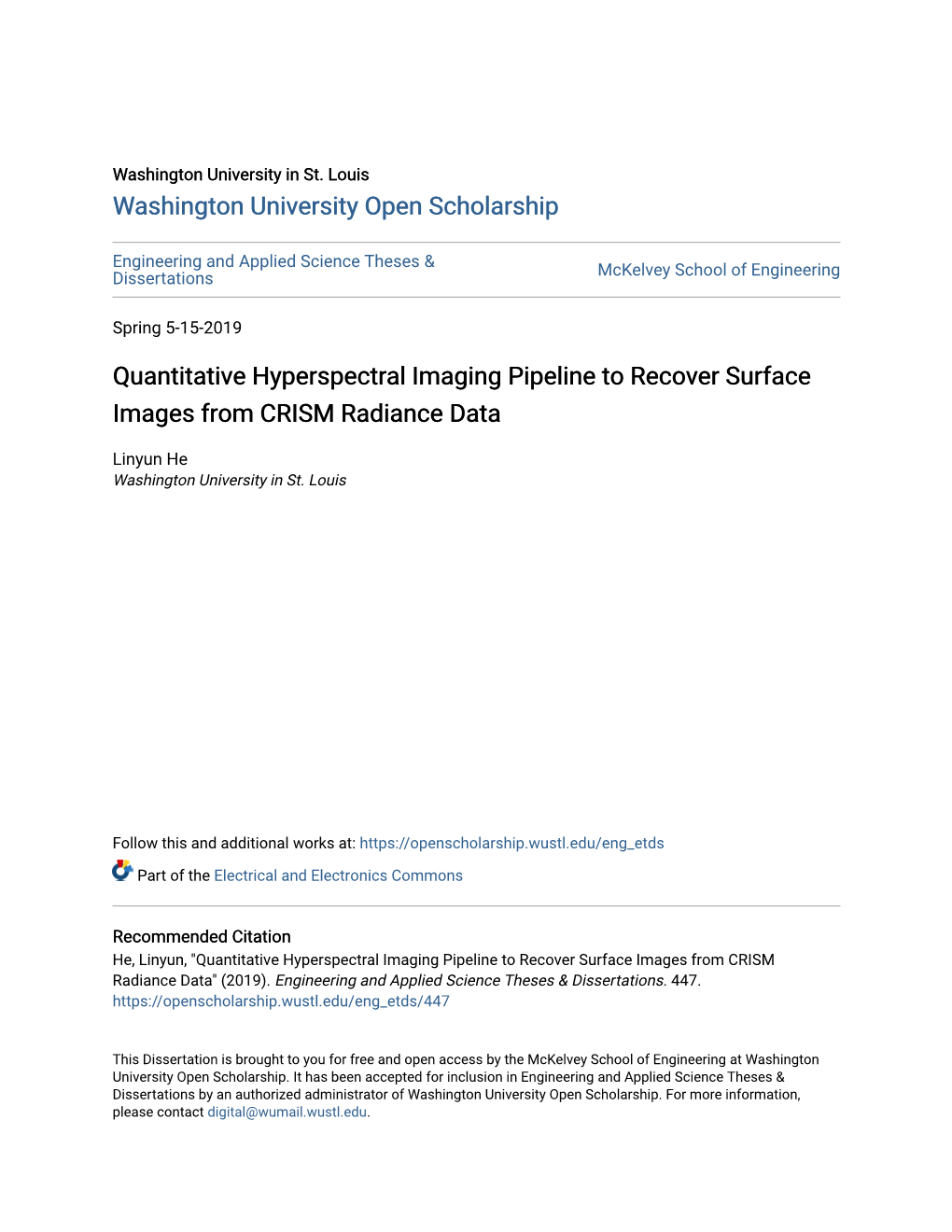 Quantitative Hyperspectral Imaging Pipeline to Recover Surface Images from CRISM Radiance Data