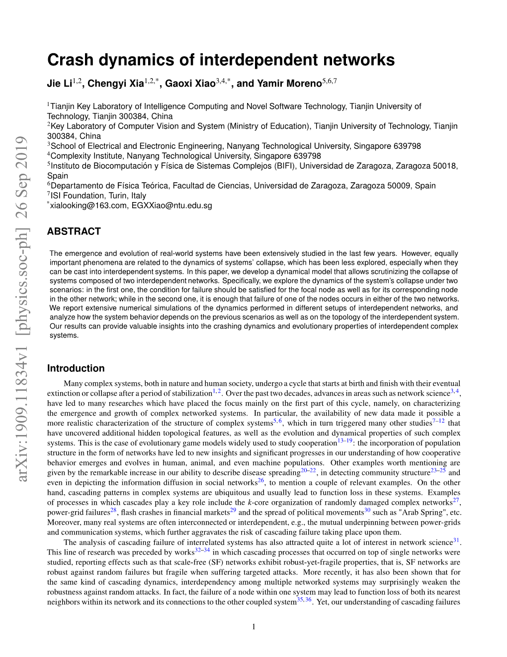 Crash Dynamics of Interdependent Networks