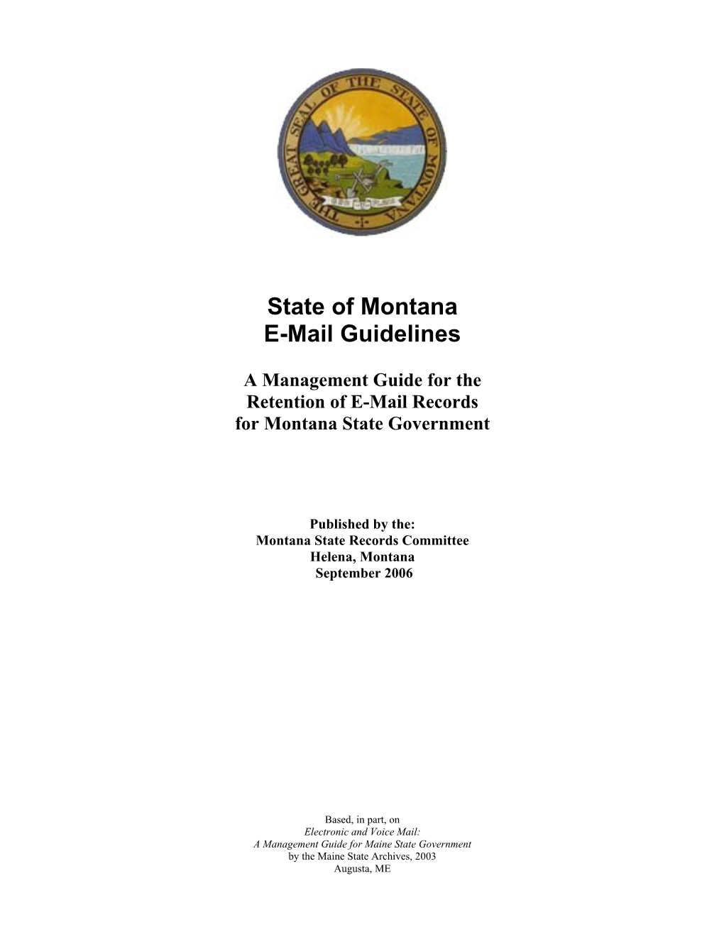 State of Montana E-Mail Guidelines