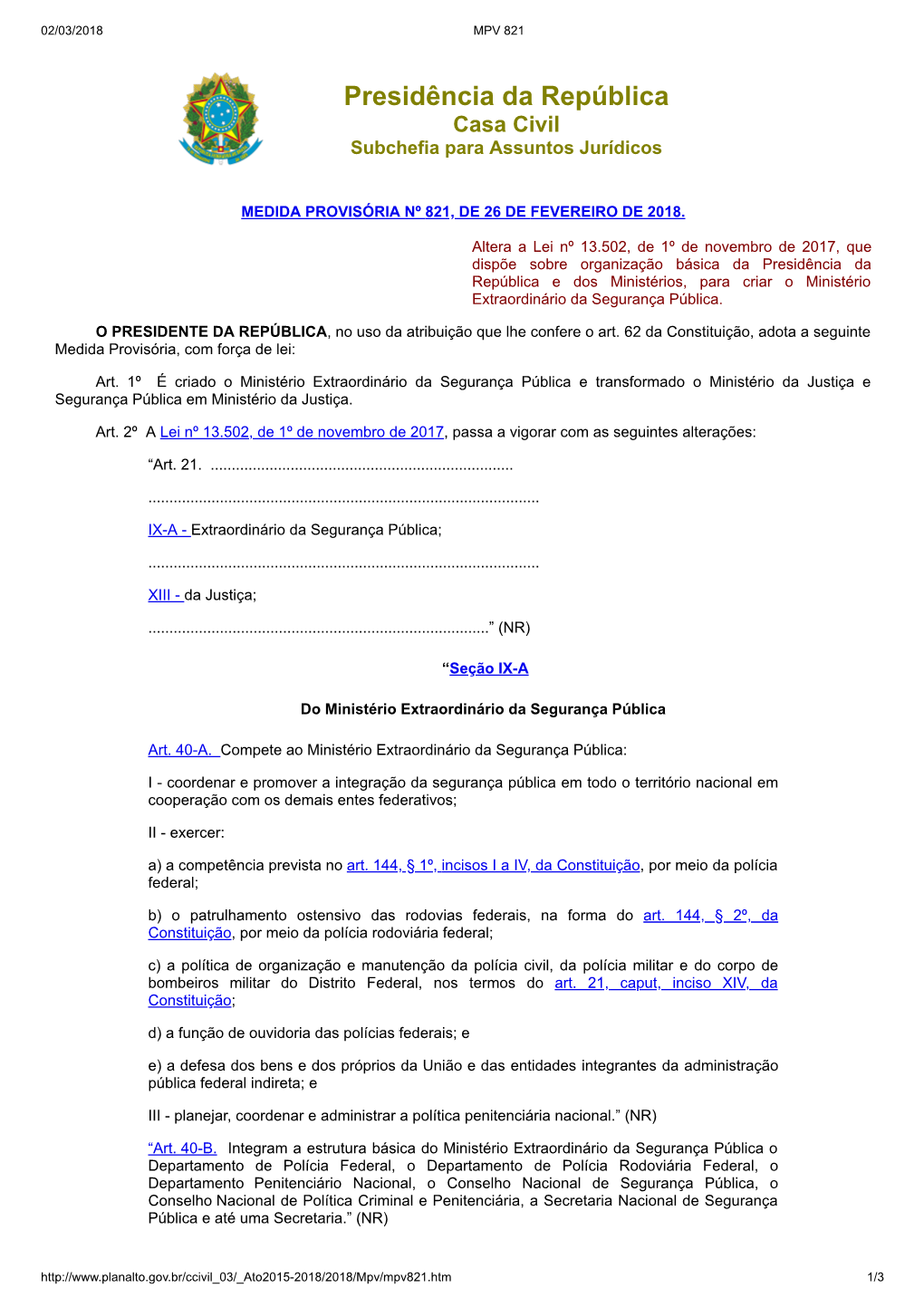 Presidência Da República Casa Civil Subchefia Para Assuntos Jurídicos