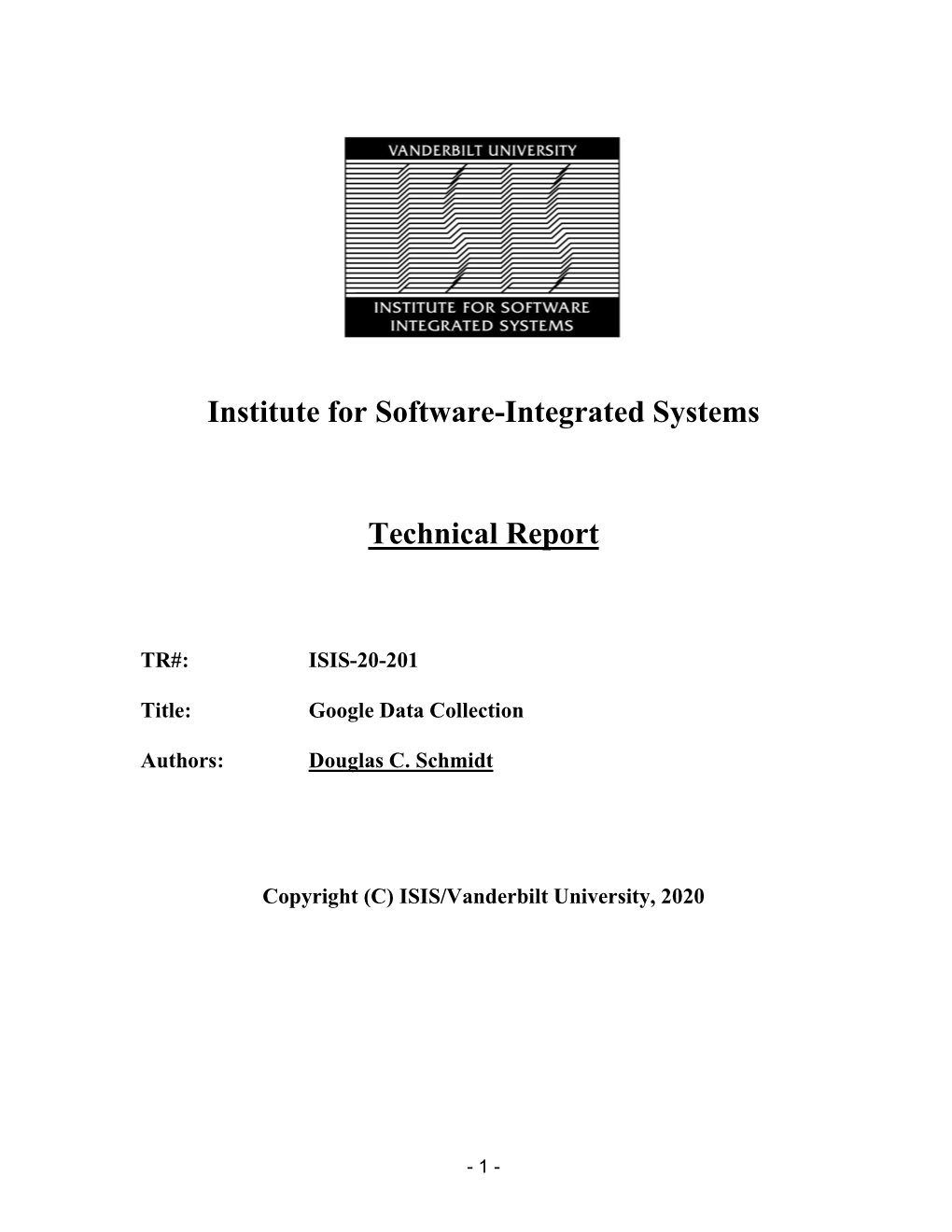 Institute for Software-Integrated Systems Technical Report