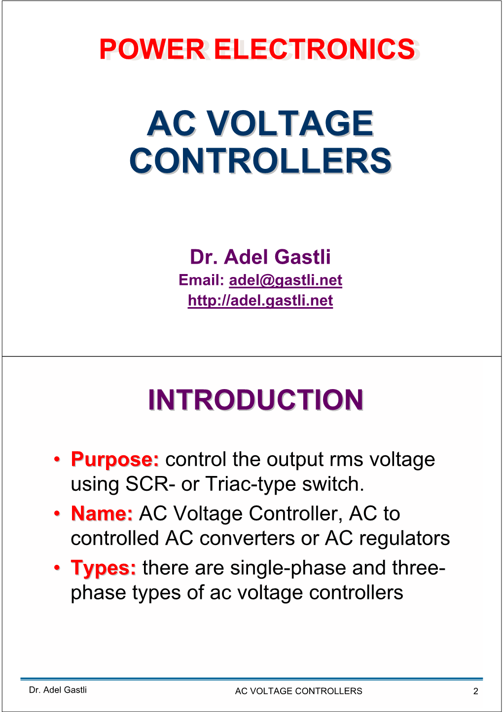 Ac Voltage Controllers