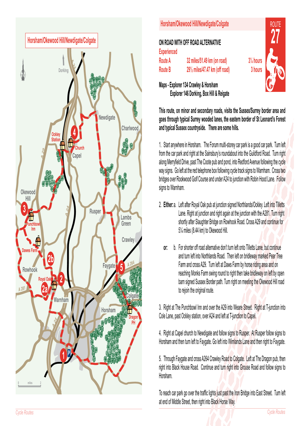 Horsham/Okewood Hill/Newdigate/Colgate ROUTE