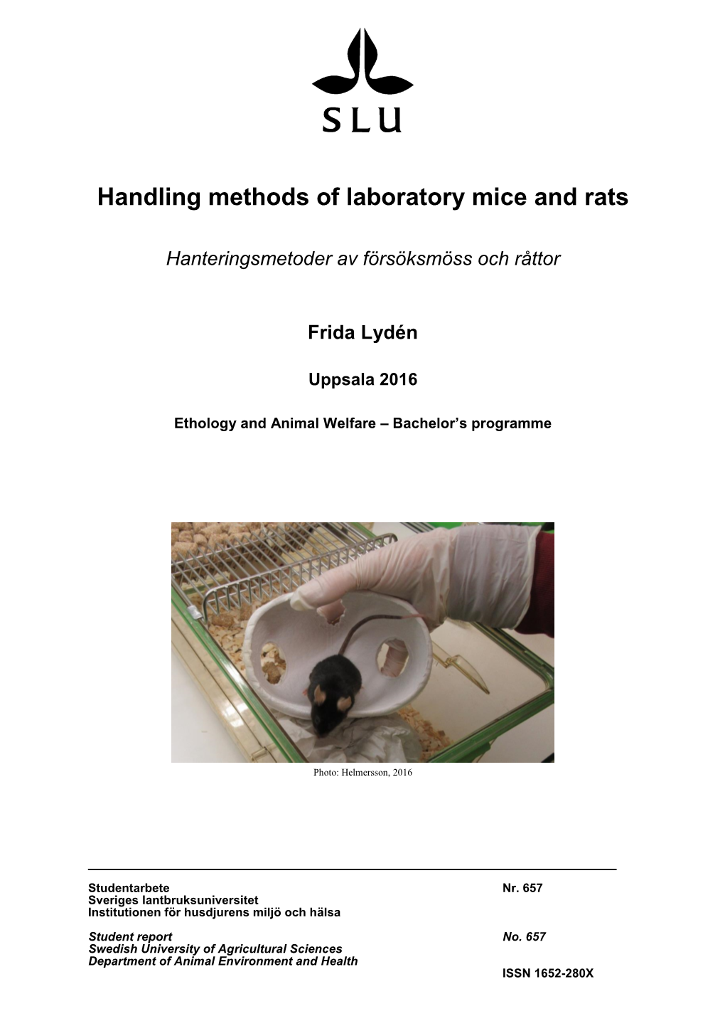 Handling Methods of Laboratory Mice and Rats