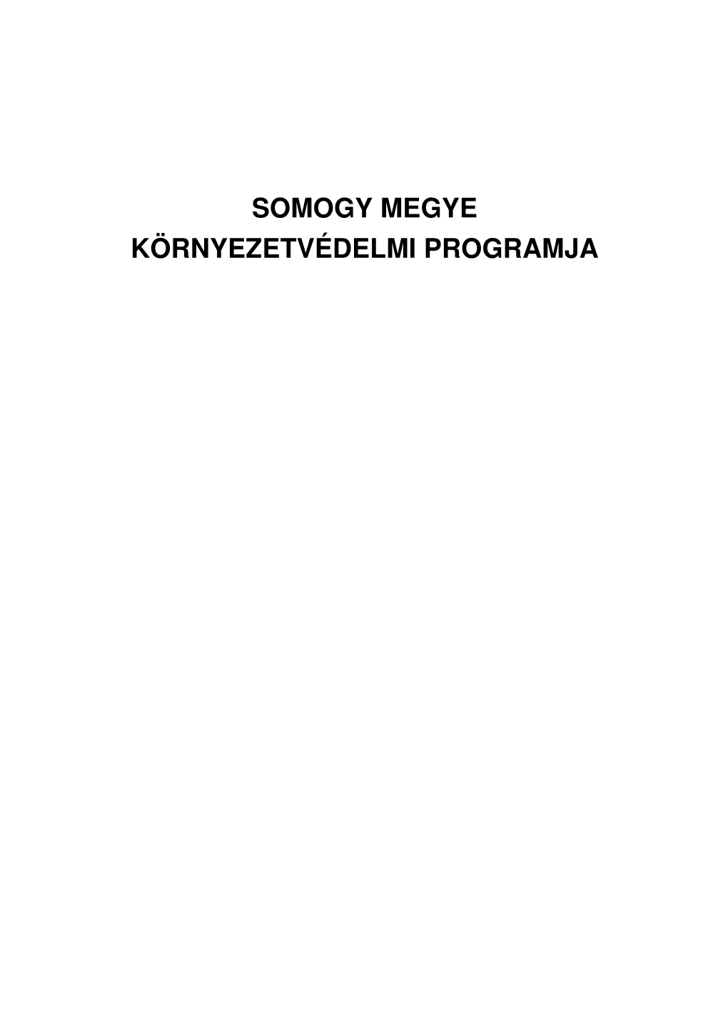 Somogy Megye Környezetvédelmi Programja