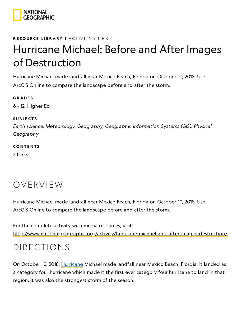 Hurricane Michael: Before and After Images of Destruction | National Geographic Society